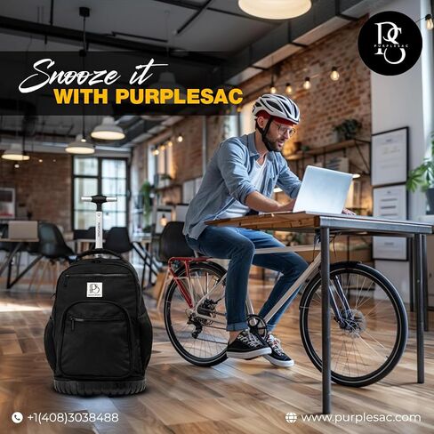 Rolling Trolley Backpacks | 38 L | Laptop Backpack | Multi-Pockets Convertible Aluminum Rod Luggage Bag for Office Travel (Puppy) in Saudi Arabia