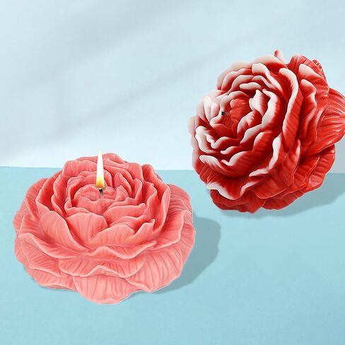 Very Large Peony Flower Candle Mold Soap Mold Peony Silicone Resin Mold, 6.5 Inch 3D Silicone Candle Mold for Candle Soap Making, Silicone Flower Mold for Candle Wax Clay Resin Making Wedding Decor in Saudi Arabia