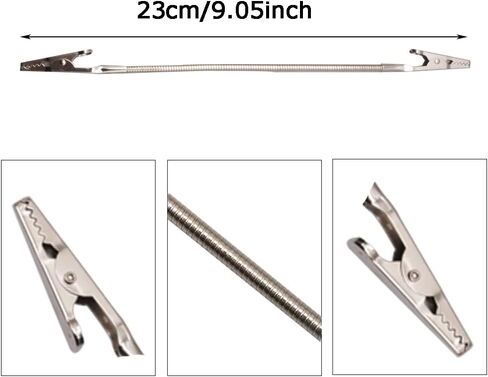 مشبك التمساح ذو الرأس المزدوج، مشبك مذكرة مزدوج الرأس قابل للانحناء من جلروفازاس، حامل صور معدني قوي للحرف اليدوية، حامل صور بطاقات الصور 8 قطع (الطول الإجمالي 23 سم/9.05 بوصة) in Kuwait