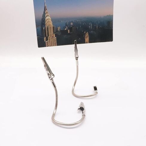 مشبك التمساح ذو الرأس المزدوج، مشبك مذكرة مزدوج الرأس قابل للانحناء من جلروفازاس، حامل صور معدني قوي للحرف اليدوية، حامل صور بطاقات الصور 8 قطع (الطول الإجمالي 23 سم/9.05 بوصة) in Kuwait