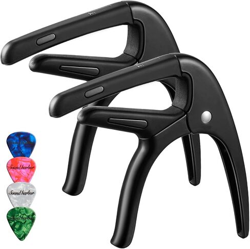 Guitar Capo, Black Capo, Pick Holder on Capo for Acoustic Electric Guitar,Ukulele,Mandolin,Banjo (Black) in Saudi Arabia