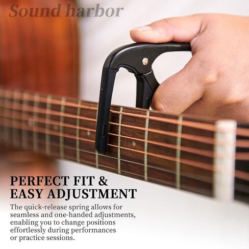 Guitar Capo, Black Capo, Pick Holder on Capo for Acoustic Electric Guitar,Ukulele,Mandolin,Banjo (Black) in Saudi Arabia