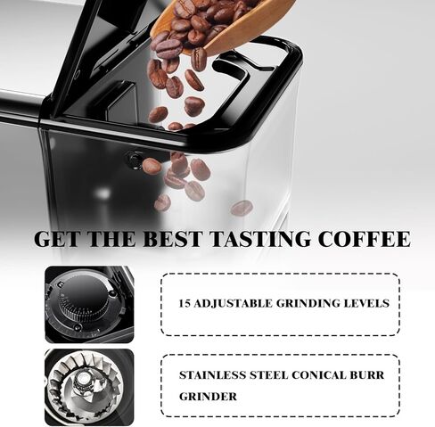 ماكينة اسبريسو أوتوماتيكية بالكامل 20 بار، ماكينات قهوة اسبريسو مع عصا بخار لتكوين رغوة الحليب، حاوية حليب معزولة للكابتشينو واللاتيه وصانعة الاسبريسو (ذهبي) in Kuwait