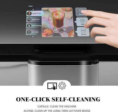 ماكينة اسبريسو أوتوماتيكية بالكامل 20 بار، ماكينات قهوة اسبريسو مع عصا بخار لتكوين رغوة الحليب، حاوية حليب معزولة للكابتشينو واللاتيه وصانعة الاسبريسو (ذهبي) in Kuwait