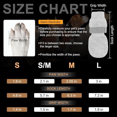 جوارب بيوتيزو غير قابلة للانزلاق للكلاب لمنع لعق الكفوف، أحذية للكلاب للرصيف الساخن، جر واقي القدم على الأرضيات الخشبية/الخشب الصلب - قبضة تعمل حتى عندما تكون أحذية الكلاب الكبيرة الصغيرة والمتوسطة الكبيرة ملتوية in Kuwait