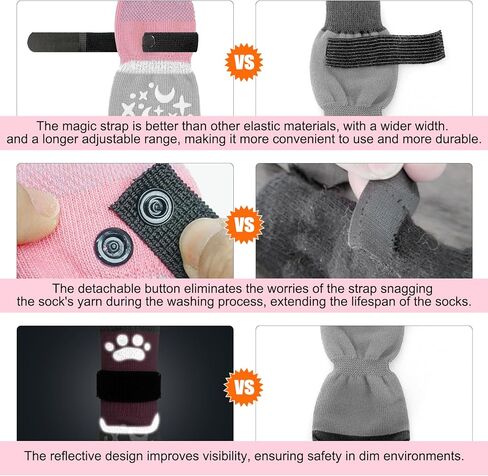 جوارب بيوتيزو غير قابلة للانزلاق للكلاب لمنع لعق الكفوف، أحذية للكلاب للرصيف الساخن، جر واقي القدم على الأرضيات الخشبية/الخشب الصلب - قبضة تعمل حتى عندما تكون أحذية الكلاب الكبيرة الصغيرة والمتوسطة الكبيرة ملتوية in Kuwait