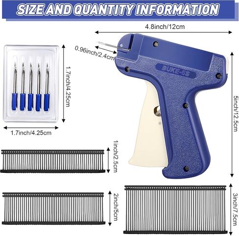 1518 Pieces Clothes Tagging Applicator Set, Include Handheld Clothing Label Applicator Garment Tag Attacher with 5 Steel Needle and 1512 Barbs Fasteners in 3 Sizes for Fine Tagging Application (Black) in Saudi Arabia