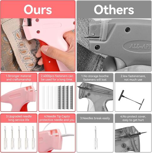 Stitch gun for clothes Quick stitch sewing gun. Clothing stitch gun. Stitch gun comes with 6 needles, 2000 white and 2000 black fasteners,Is quick stitch and tagging gun for clothing in Saudi Arabia