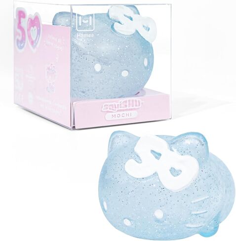 Hamee SquiSHU Sanrio Hello Kitty الذكرى السنوية الخمسين - إصدار خاص محدود جديد اسفنجي [لعبة حسية قابلة للتمدد من العجين] [كرة ضغط ناعمة] هدية ممتعة للاسترخاء للأطفال والكبار - بريق وردي in Kuwait