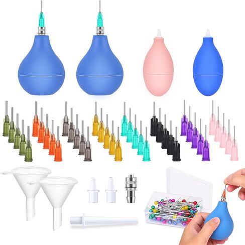 127Pcs Pottery Clay Tools Supplies, Ceramic Precision Applicator, Precision Tip Applicator for Pottery, Ceramic Glaze Extrusion Bottle for Pottery Clay Art Decorating Kit (5 Pieces of Each 8 Sizes) in Saudi Arabia