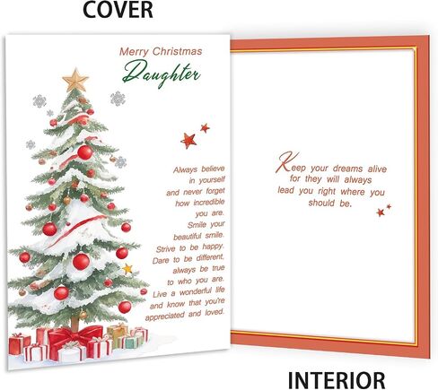 Lovely Christmas Card Gift for Daughter, Daughter Christmas Card, Merry Christmas Card Daughter, Romantic Xmas Gift for Daughter from Dad Mom in Saudi Arabia