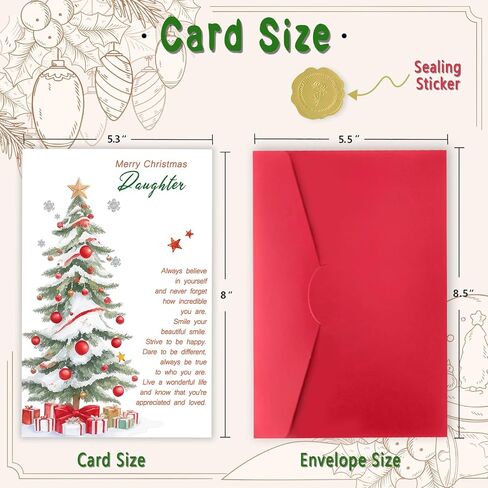 Lovely Christmas Card Gift for Daughter, Daughter Christmas Card, Merry Christmas Card Daughter, Romantic Xmas Gift for Daughter from Dad Mom in Saudi Arabia