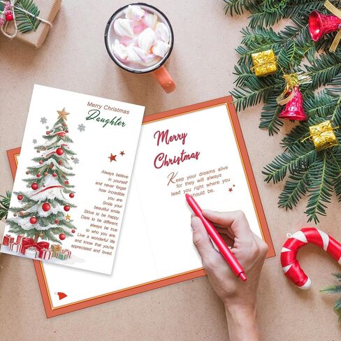 Lovely Christmas Card Gift for Daughter, Daughter Christmas Card, Merry Christmas Card Daughter, Romantic Xmas Gift for Daughter from Dad Mom in Saudi Arabia