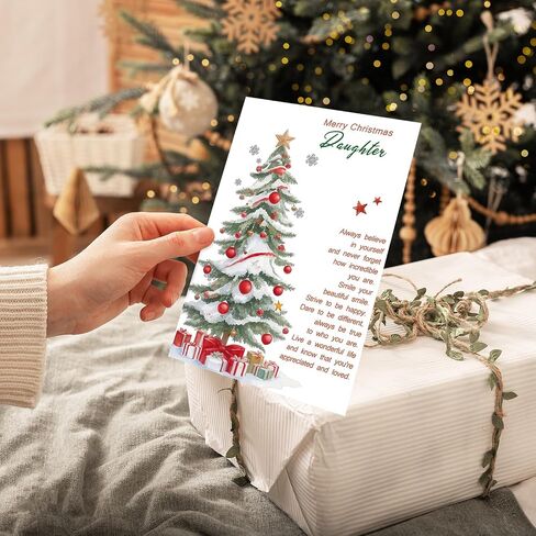 Lovely Christmas Card Gift for Daughter, Daughter Christmas Card, Merry Christmas Card Daughter, Romantic Xmas Gift for Daughter from Dad Mom in Saudi Arabia
