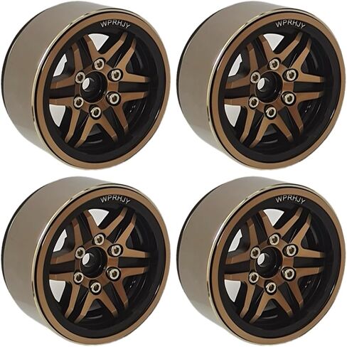1.9 Beadlock Wheels Hub, Heavy Duty CNC Aluminum Crawler RC Wheel 4pcs-Set, for for 1:10 TRX-4 Axial SCX10 II SCX10 III Redcat. (Copper Black) in Saudi Arabia
