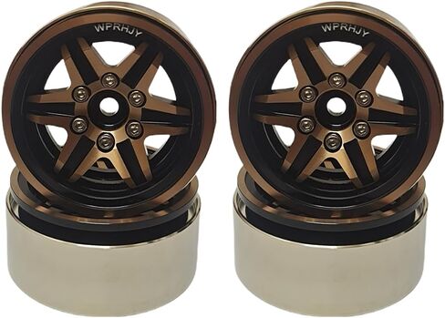1.9 Beadlock Wheels Hub, Heavy Duty CNC Aluminum Crawler RC Wheel 4pcs-Set, for for 1:10 TRX-4 Axial SCX10 II SCX10 III Redcat. (Copper Black) in Saudi Arabia