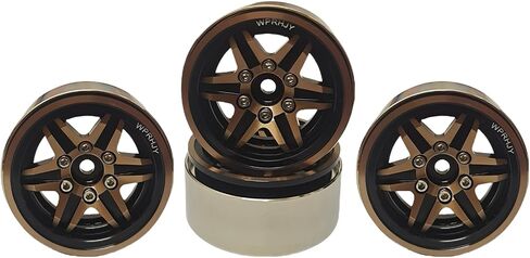 1.9 Beadlock Wheels Hub, Heavy Duty CNC Aluminum Crawler RC Wheel 4pcs-Set, for for 1:10 TRX-4 Axial SCX10 II SCX10 III Redcat. (Copper Black) in Saudi Arabia