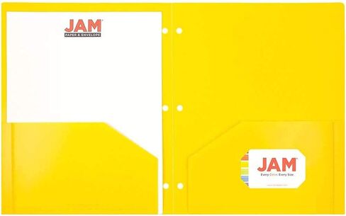 مجلدات جيوب بلاستيكية شديدة التحمل بثلاثة فتحات من JAM PAPER - مجلدات مدرسية متينة للغاية - ألوان أساسية متنوعة - 6/حزمة in Saudi Arabia