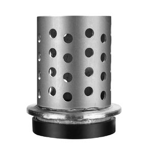 DZQ Perforated Casting Flask Vacuum Casting Stainless Steel Wall Flanged with Rubber Sprue Base(4" x 6")