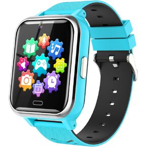 Kids Smart Watch, Smart Watch for Boys Girls with 17 Puzzle Games School Model Camera Music Alarm Video Recorder Flashlight Calendar Kids Educational Toys Watch for Ages 4-10(Black)