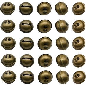 50Pcs Bronze Jingle Bell 1.18inch Vintage Craft Bell Rustic Metal Bell for Pendant Pet Collar Home Decoration Christmas Tree Ornaments DIY Accessories