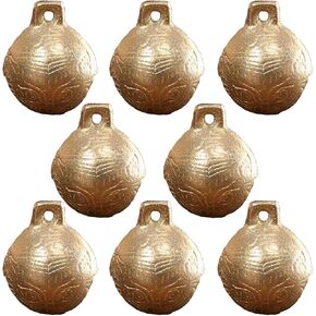 8PCS 1.2inch Vintage Bronze Jingle Bells Antique Copper Bell Brass Bell for Dog Cat Pet Home Door Decor Holiday Christmas Decoration and DIY Craft Bells
