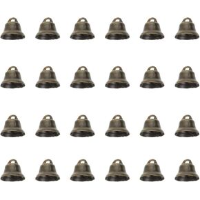 NUOBESTY Mini Bells 100Pcs Vintage Bell Copper Bell Charm Craft Retro Bell Mini Jingle Bell Feng Shui Bell for DIY Wind Chimes Doorbell Keychain Pendants Craft Supplies 12MM Brass Bells