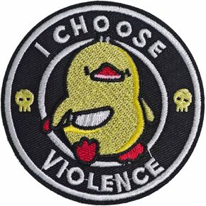 Funny Hook and Loop Patch - I Choose Violence Patch, 3" Embroidered Meme Patch, Humorous Funny Morale Patch for Tactical Backpacks, Hats, Lunch Bags, Vests, Jackets, Dog Harnesses