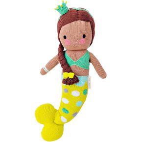 cuddle + kind Pearl The Mermaid Little 13" Hand-Knit Doll – 1 Doll = 10 Meals, Fair Trade, Heirloom Quality, Handcrafted in Peru, 100% Cotton Yarn