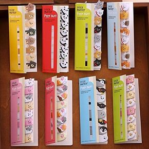 Fascolacute kawaii diy memo pad sticky Notepaper note cartoon animal bear dog pig cat penguin sticker office school supplies ,Pack of