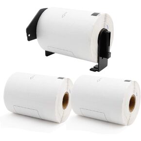Label KINGDOM Replace for Brother DK-1241 Die-Cut Large Shipping Label, 4" x 6" (102 mm x 151 mm) 200/Roll for Thermal QL-1100 QL-1110NWB Label Printer (3 Paper Roll+1 Reusable Cartridge)