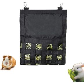 Rabbit Hay Feeder Bag/Bunny Hay Bag/Guinea Pig Hanging Hay Feeder Bag/Chinchilla Hay Feeder/The Waste of hay is Minimal. Keeps The hay Fresh, Clean. Saves Space Keeps The cage a lot Cleaner