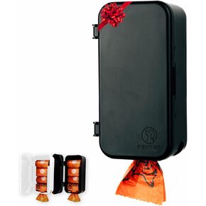 PEXTER Dog Poop Bag Dispenser - Outdoor or Indoor Pet Waste Bag Dispenser Station - Stick-On or Screw-On Wall Mount - Poop Bags Storage Outdoor Container - Includes 4 Doggie Bag Rolls (Gray) in Saudi Arabia