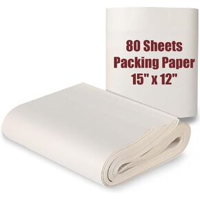 15" x 12" Packing Paper for Moving Supplies, 90 Sheets Newsprint Paper, Newspaper Wrapping Paper for Arts, Crafts, Packing Boxes for Moving, Shipping, Packaging, Packing Materials, Glasses Box Filler