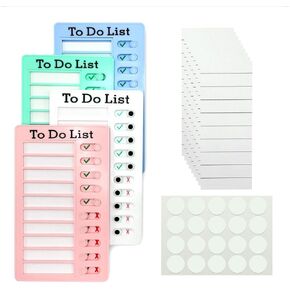 2 Pcs Chore Chart for Kids - Chore Board with 10Pcs Blank Paper Cards and 10Pcs Double-Sided Tape- Visual Schedule Reminder for Kids (Blue & White)
