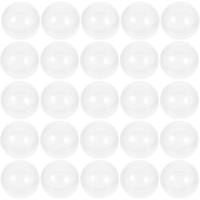 EXCEART 50pcs transparent shell Kids Claw Balls Toy 3 inch ball pit balls clear empty capsules clear round balls prize capsules vending grabber multipurpose plastic toddler