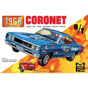 MPC 1968 Dodge Coronet Hardtop w/Trailer 1:25 Scale Model Kit