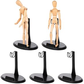 Cedilis 5 Pack Action Figure Stands, Black Doll Holder Stand, 1/6 Scale Figures Display Stand for 12 Inch Figures, Adjustable Height