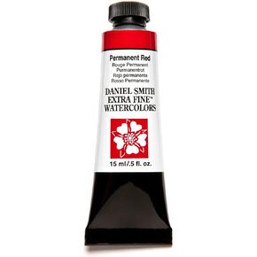 Daniel Smith Extra Fine Watercolor Paint, 15ml Tube, Permanent Red, 284600072, 0.5 Fl Oz (Pack of 1)
