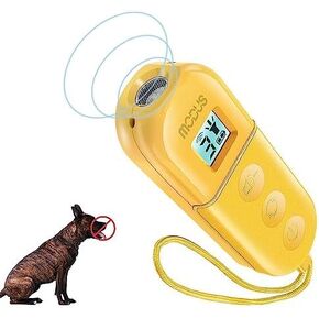 MODUS Ultrasonic Dog Barking Control Device,3 in 1 Sonic Bark Deterrent with LED Light Dog Training Tool&Behavior Aids, Rechargeable Anti Barking Device, Barking Silencer for Dogs(Indoor & Outdoor)
