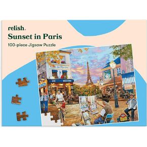 Relish 100 Piece Puzzles for Adults, Sunset in Paris Dementia Jigsaw Puzzle, Dementia Activities for Seniors