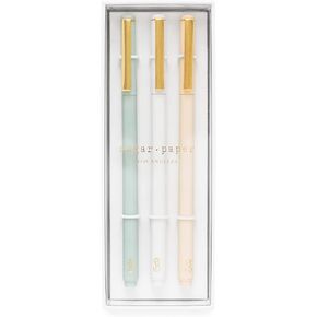 Sugar Paper Felt Tip Pen Set of 3, Pink, White and Green Felt Tip Pens, All With Black Ink
