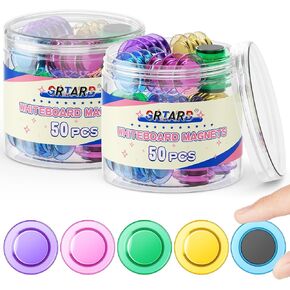 Grtard 45 Pcs Magnets for Whiteboard, Round Refrigerator Magnets Fridge Magnets Whiteboard Magnets, Dry Board Decorative Magnets Teacher Supplies for School, Home, Office (Colorful, 3cm/1.18 inch)