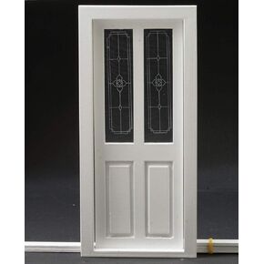 Dollhouse Miniature Transom Door, White