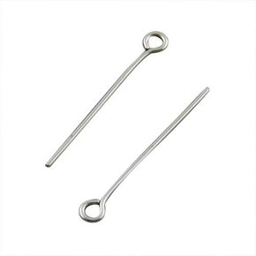 UNICRAFTABLE 2000pcs 304 Stainless Steel Eyepins 15mm Open Eye Pins Head Pin Jewelry Making Findings DIY Components for Beads Making Connector Hole 2mm Pin 0.7mm