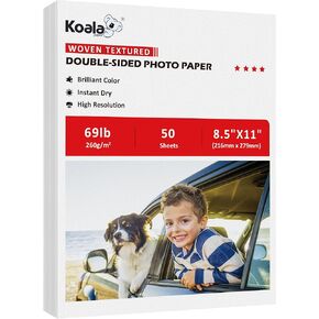 Koala Thick Woven Textured Double-sided Photo Paper 8.5X11 69LB 50sheets 260GSM Heavyweight Compatible with Inkjet and Laser Printer