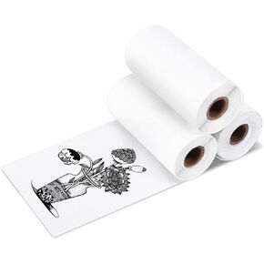 ورق حراري مباشر 3X لطابعة PAPERANG/PeriPage المحمولة المزودة بتقنية البلوتوث للجيب المحمول، غير لاصق 57 مم × 30 مم، أسود على أبيض
