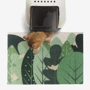 Cute Cat Litter Trapping Mat 24"x16", Traps Mess from Litter Box and Pet Food Bowl, Soft on Kitty Paws, Easy Clean, Anti Slip, Pet Accessories, Door Floor mats - Boreal Forests