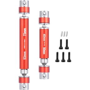 RCLIONS Steel RC Center Drive Shaft 40+53mm Driveshaft for 1/24th AXIAL SCX24 AXI00001 C10 AXI00002 JLU AXI00006 Bronco RC Crawler Car Upgrade Parts (Red)