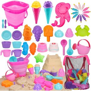 TOY Life Beach Toys, Sand Toys, Sandbox Toys, Beach Toys for Toddlers 1-3, Beach Toys for Kids Ages 4-8, Sand Bucket, Baby Beach Toys, Sand Castle Building Kit, Beach Bucket, Summer Toys